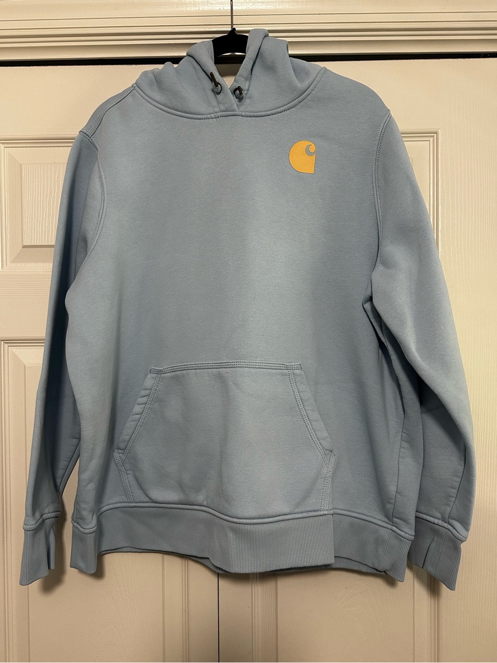 Carhartt Clarksburg Logo  Sweatshirt Hoodie in Light Blue Size XXL VGUC‎